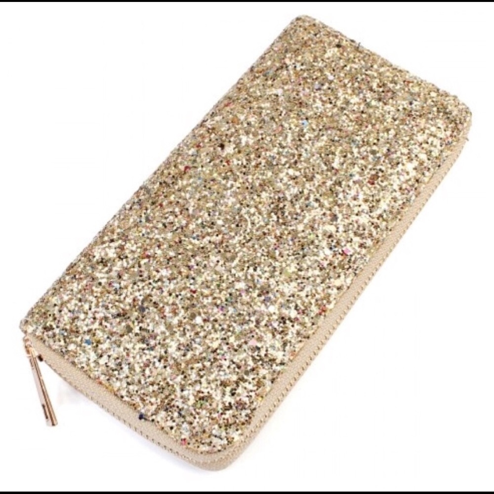 💕sale💕Gorgeous gold glitter zip around wallet